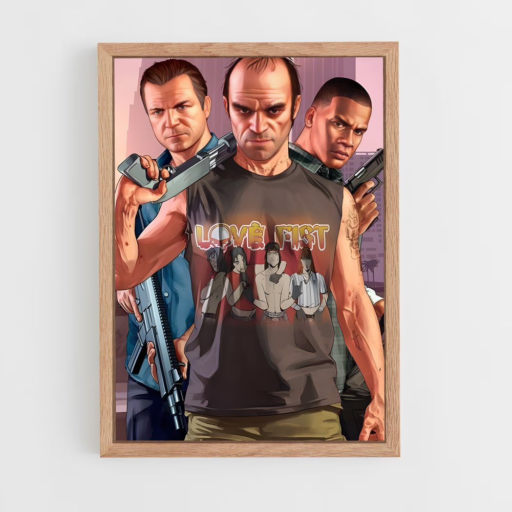 Poster La Bande de Los Santos – affiche GTA V (vue 4)